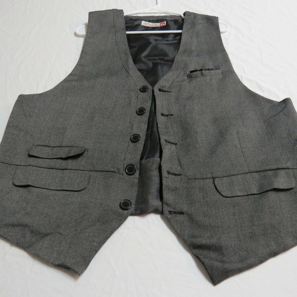 Sz L Gray Sovereign Code Slim Fit Mens #31M Suit Vest - Picture 3 of 8